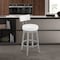 Armen Living Dalza Swivel Bar Stool in Cloud Finish with White Faux Leather 840254333574 - alternate 10